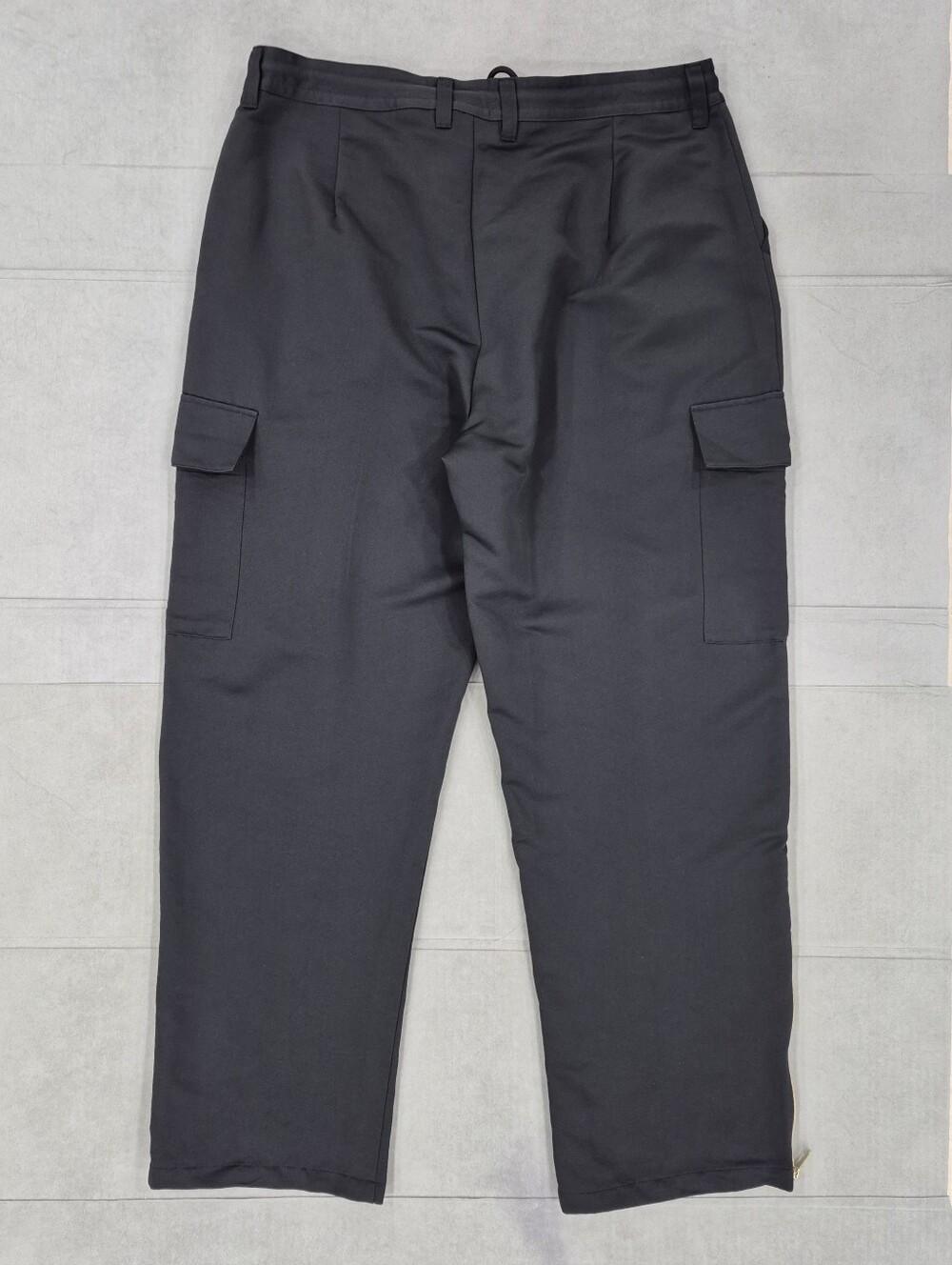 Adidas Originals Cargo Pants women's large black gold logo zipper ankles - Picture 3 of 13